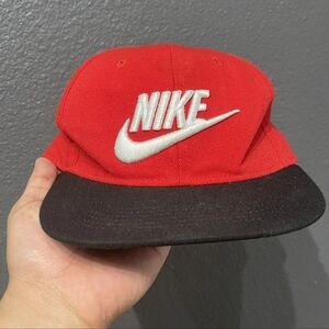 Nike Y Nk True Cap Futura Red Snapback Cap Hat Big Swoosh Logo